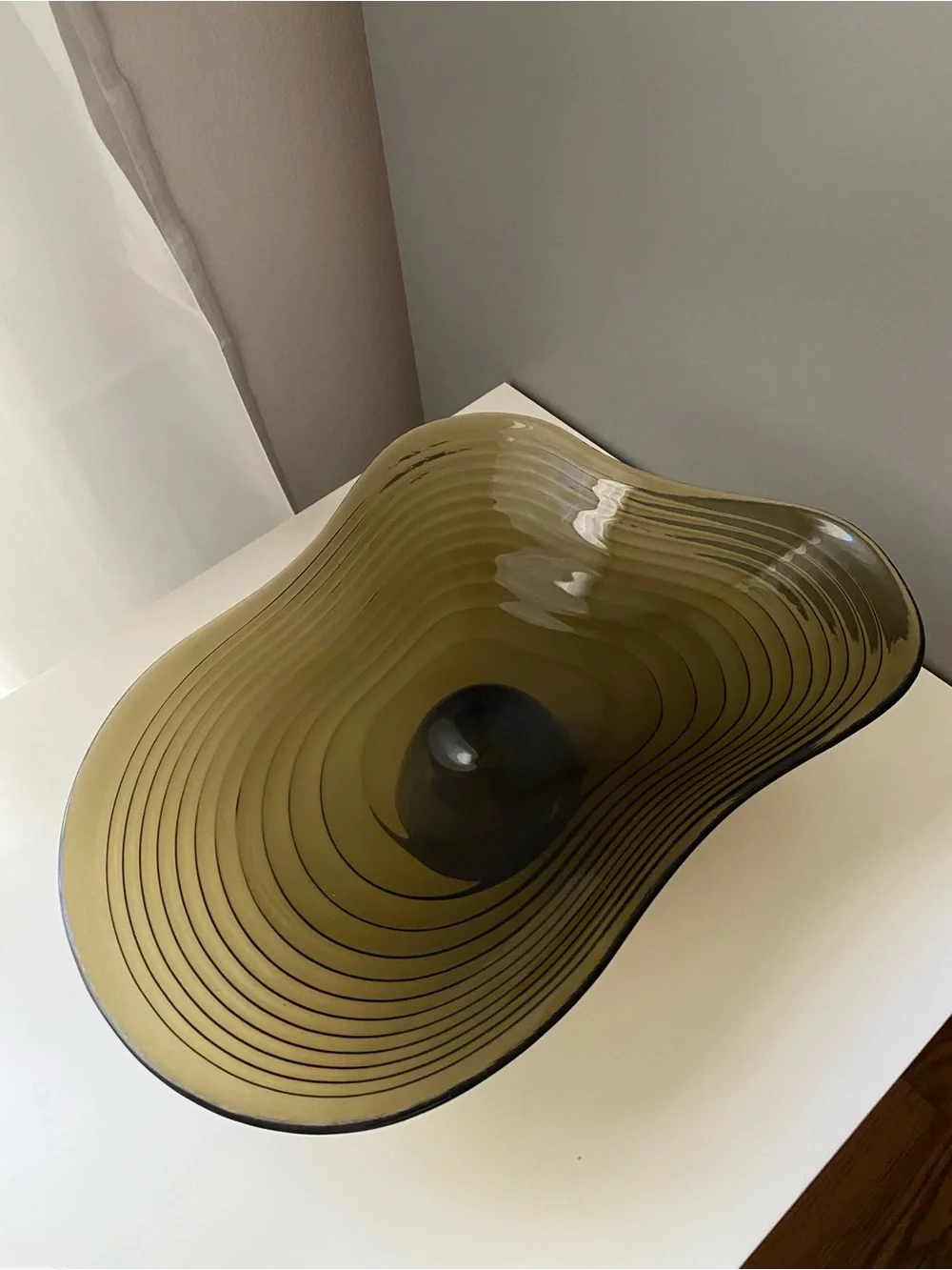 IKEA HÄCKPOPPEL decorative bowl with base brown, 24 cm pedestal bowl